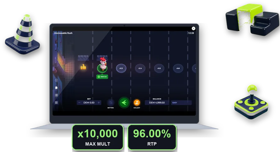 Uncrossable Rush on screen with the key figures of this section